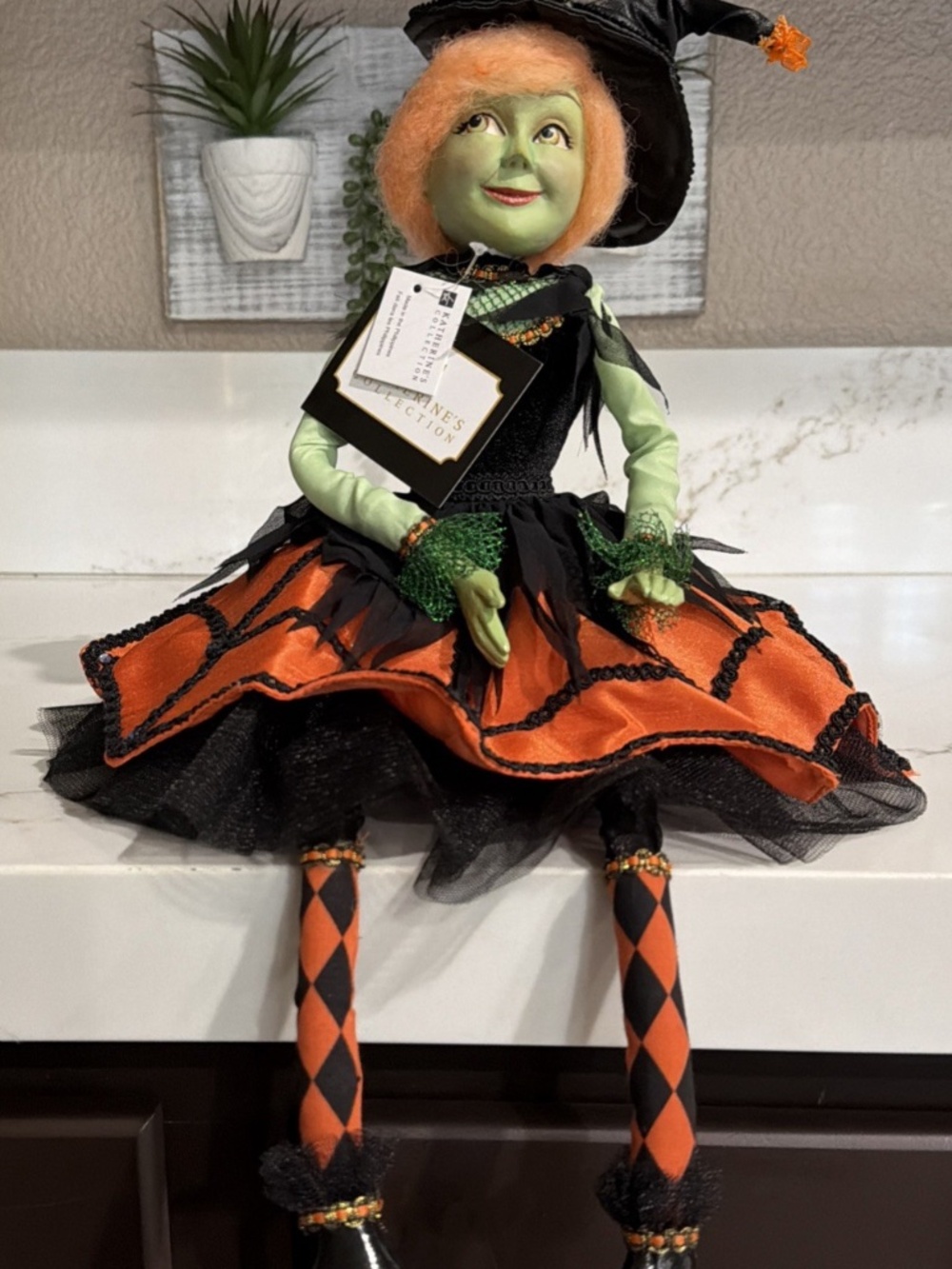 Katherine's Collection Witch Lanky Leg Spider Holiday Doll Halloween Decor